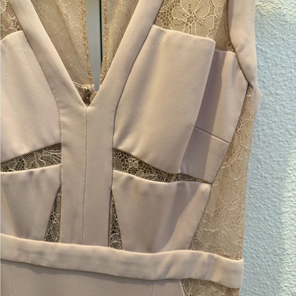 BCBG maxazria Cristy Lace Panel Gown in Blush Pink - Picture 2 of 4